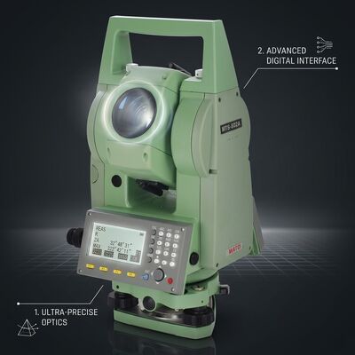 MATO Total Station with USB Port and IP66 Dust and Water Resistance for 500m None Prism Distance Surveying