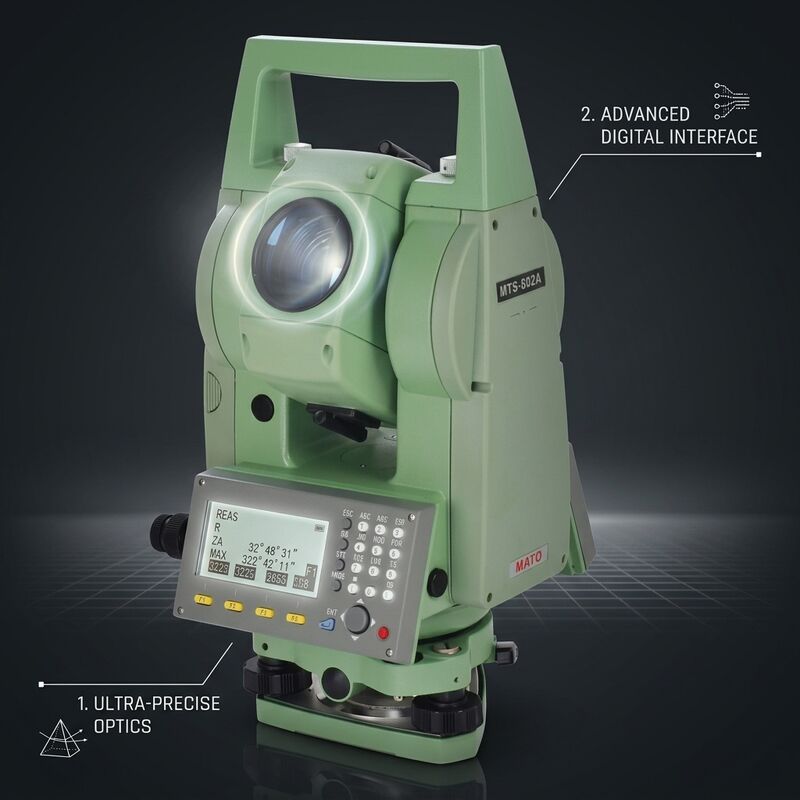 MATO Total Station with USB Port and IP66 Dust and Water Resistance for 500m None Prism Distance Surveying