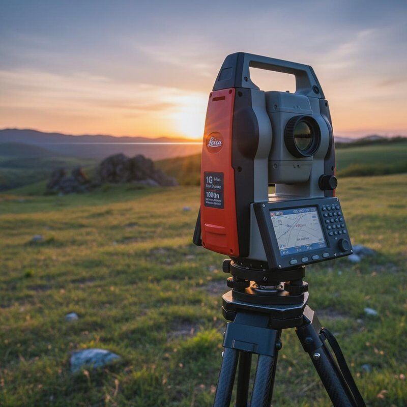 Leica Total Station with 1G Mass Data Storage 1000m None Prism Distance and 1"/5"/10" Minimum Readout for Precision Surveying